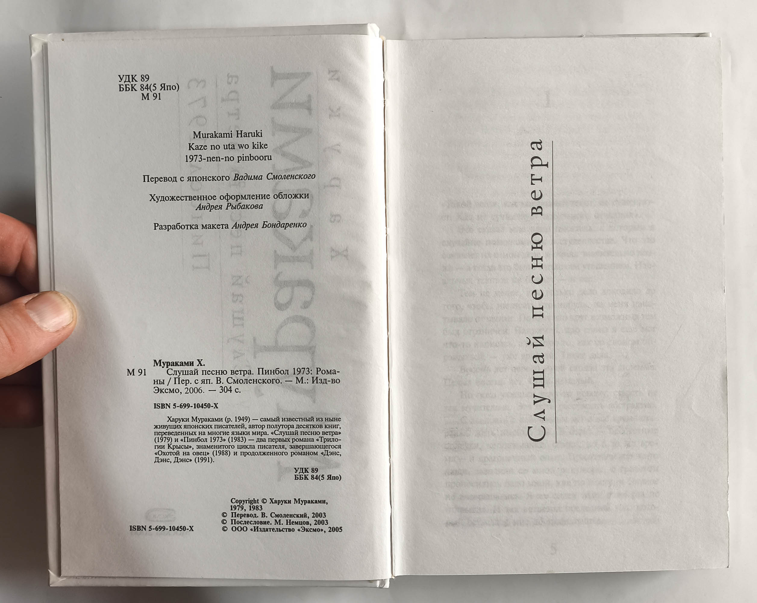 Слушай песню ветра. Пинбол 1973 — оборот титула