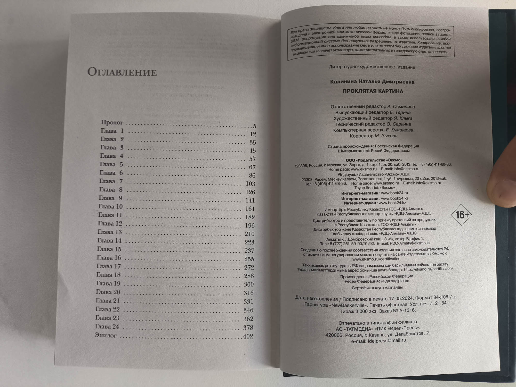 Проклятая картина — оглавление